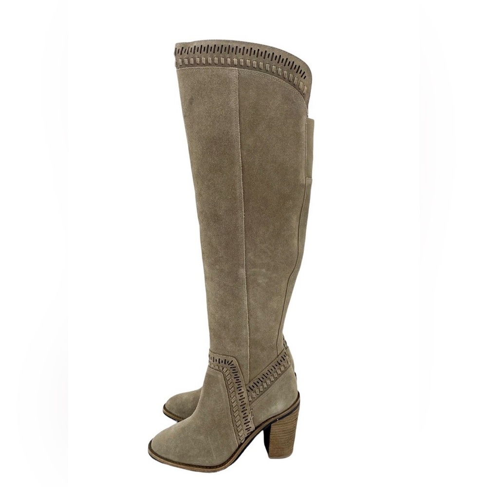 Knee high stacked boots